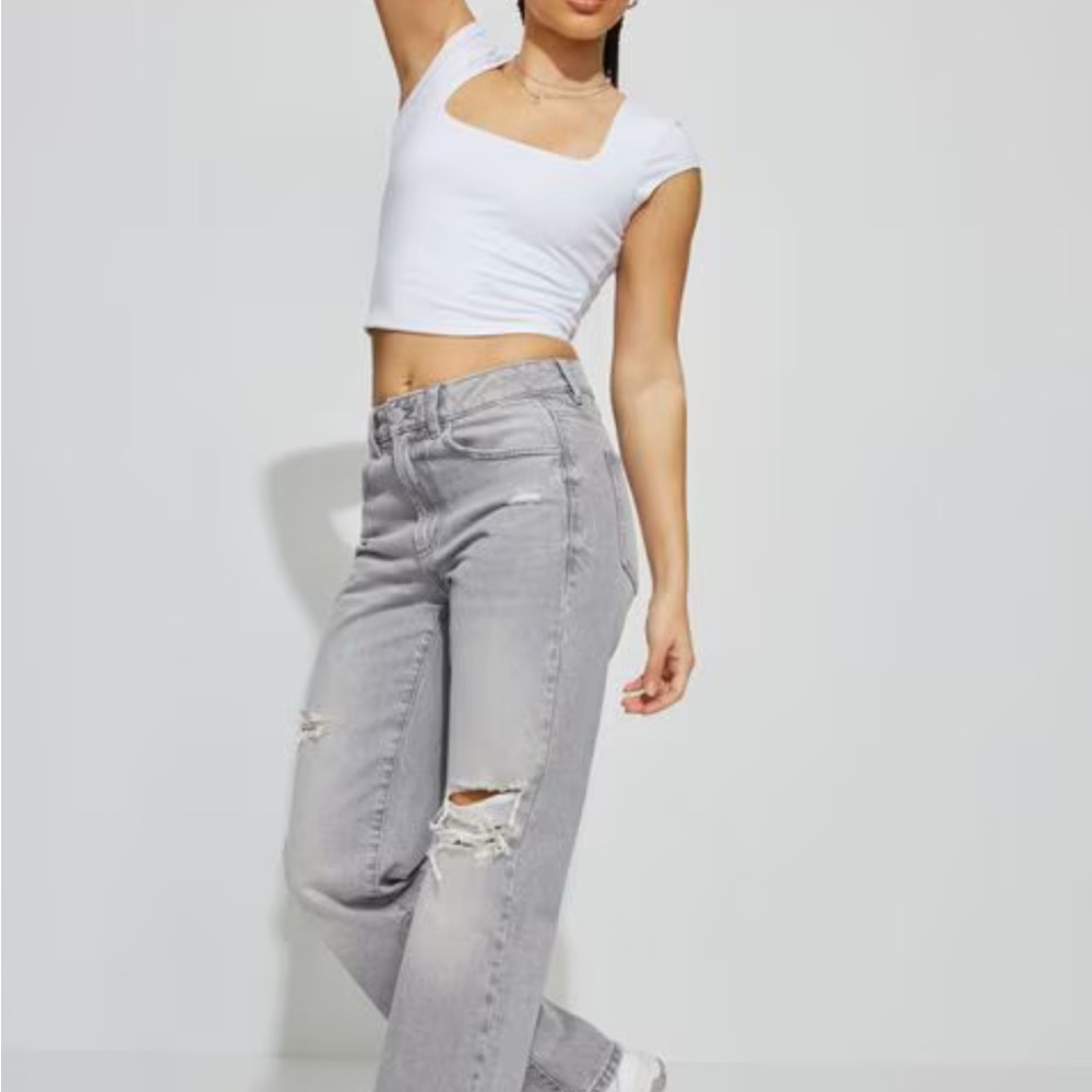 Garage Light Gray Straight Leg Jeans